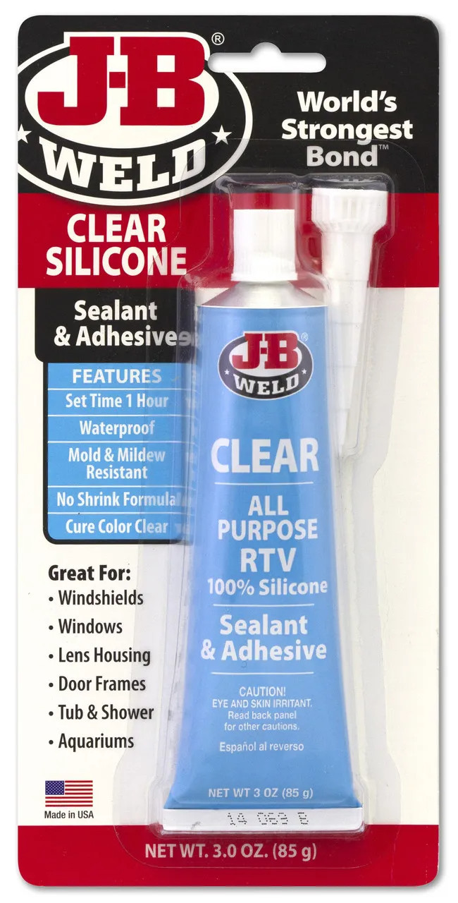 JB Weld 31310 Clear RTV Acetoxy Silicone Sealant – 3 Oz.