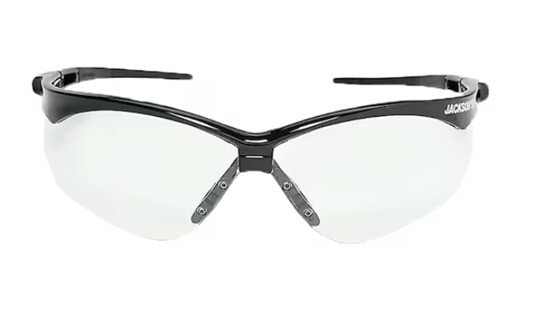 Jackson Safety 50004 Safety Glasses, Anti-Scratch Lens, Clear Lens, Half-Frame