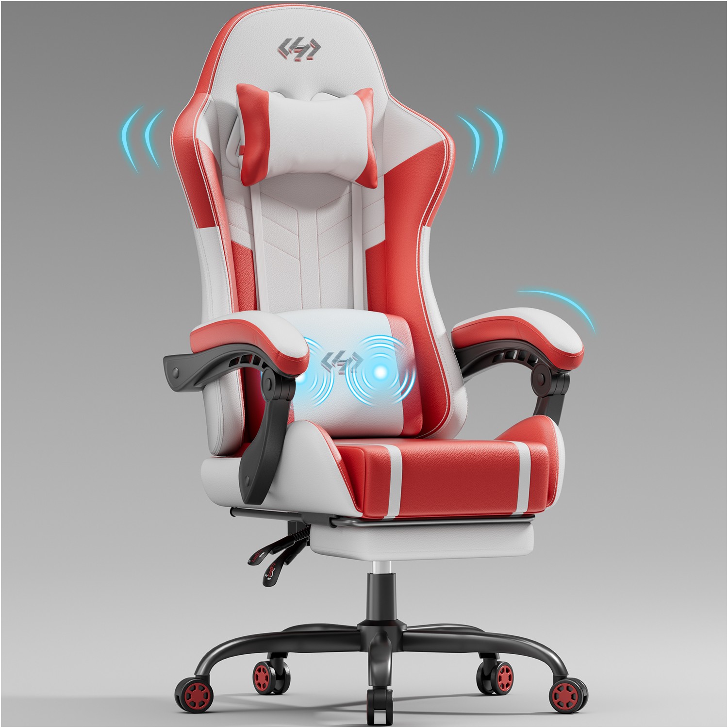 Massage Gaming Chair with Footrest, Computer Chair with Headrest, Gamer Chair