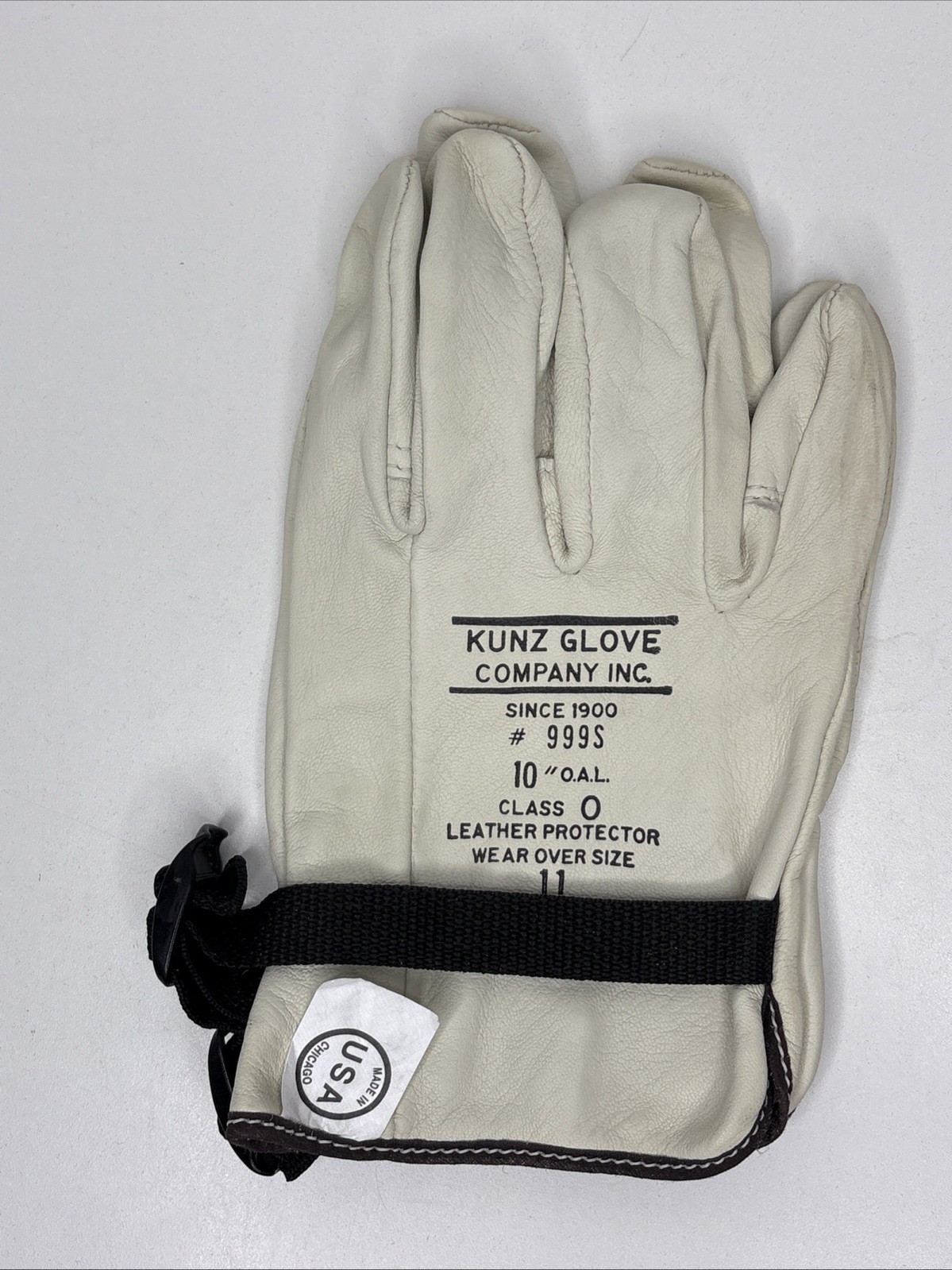 Kunz Gloves Class 0 Goatskin Leather Protector #999S Wear Over Size 11 Rubber