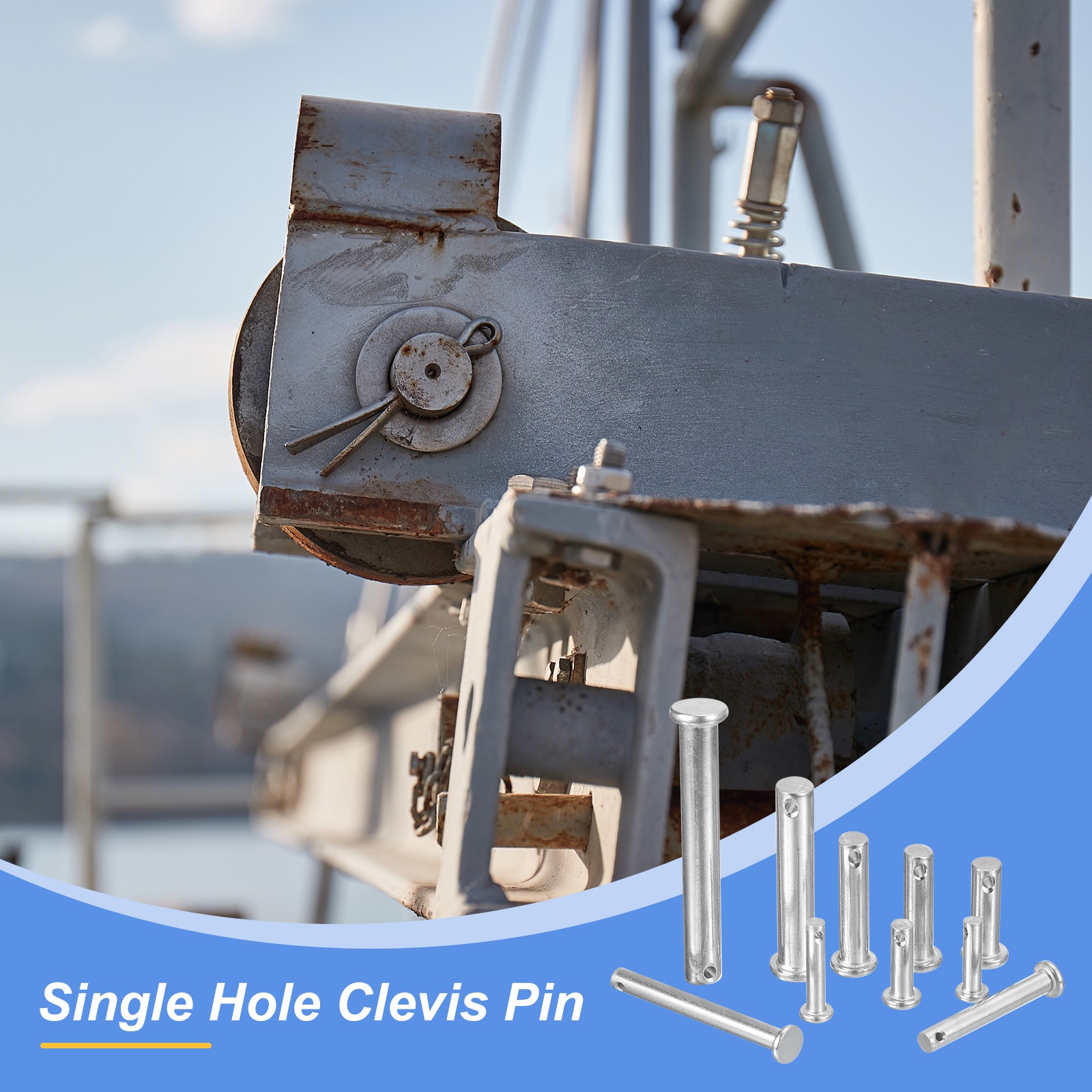 6Pcs 1/4″ x 3-1/8″ Single Hole Clevis Pins 304 Stainless Steel Flat Head Pins