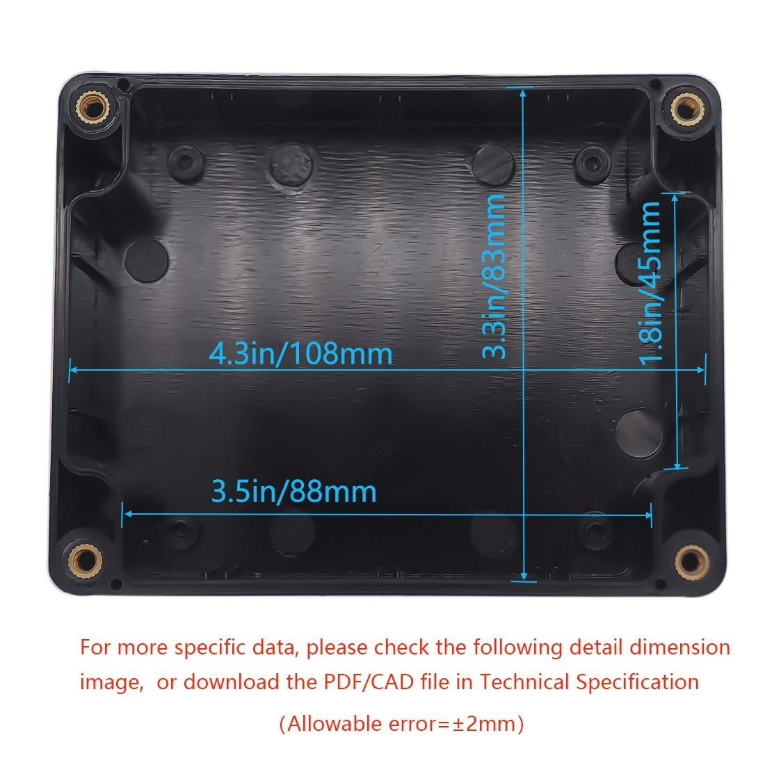 Waterproof Junction Box – Compact ABS Electrical Enclosure, 4.5×3.5×2.2 in