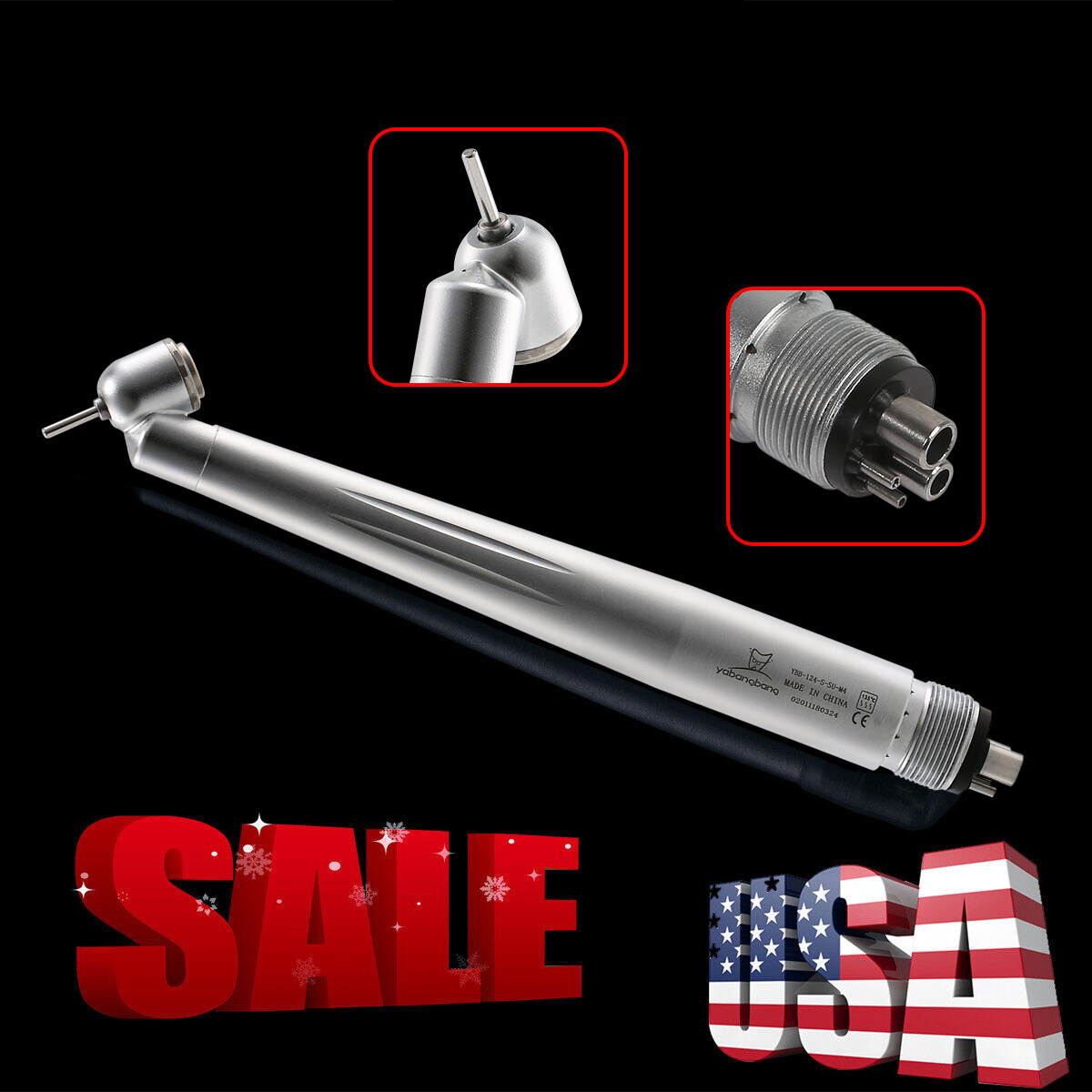 NSK Style Dental 45 Degree Surgical High Speed Handpiece Push Button 4 Holes OR