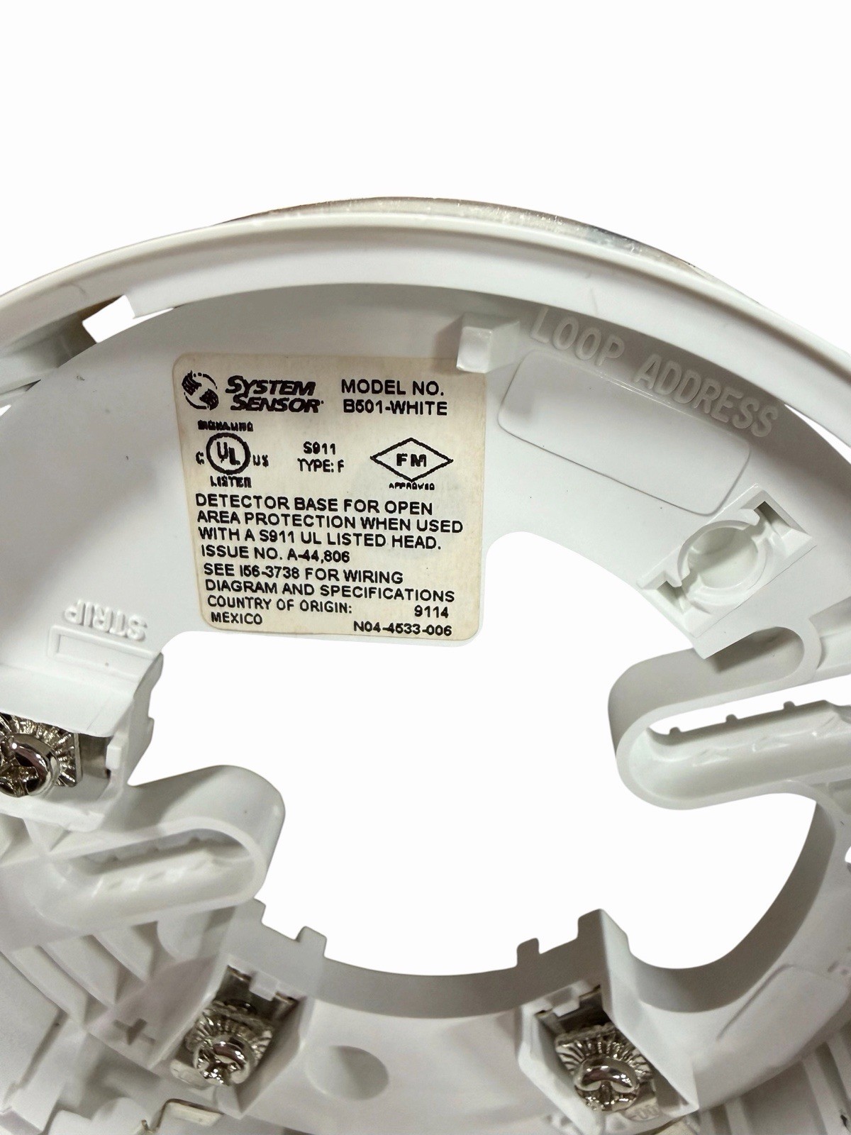B501-WHITE-BP System Sensor, 10-Pack, Flangeless Intelligent Plug-In Base NEW