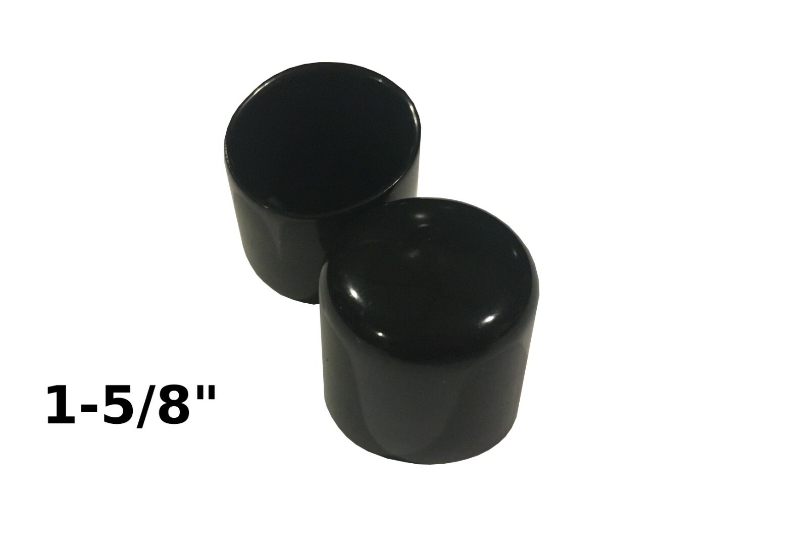 1 5/8″ 1.625 inch Round Black Vinyl Plastic Tube Tip End Cap (2,4,10,20,50)