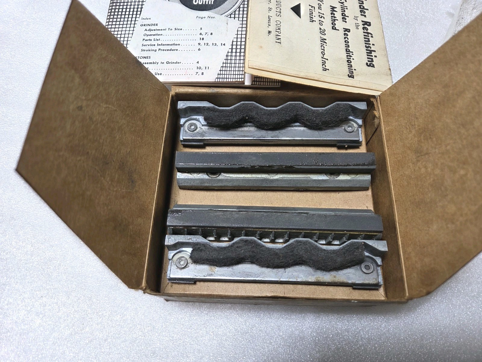 SUNNEN AN-506 Honing Stone Set For Cast Iron, 280 Grit, 4.7″ -15.0″ range NOS
