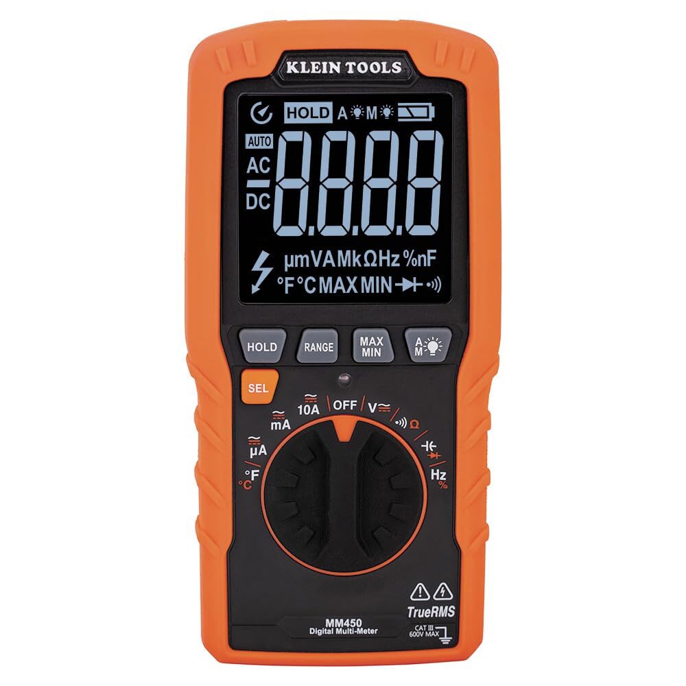 Klein Tools MM450 TRMS Multimeter Voltage Current Resistance Temperature Test