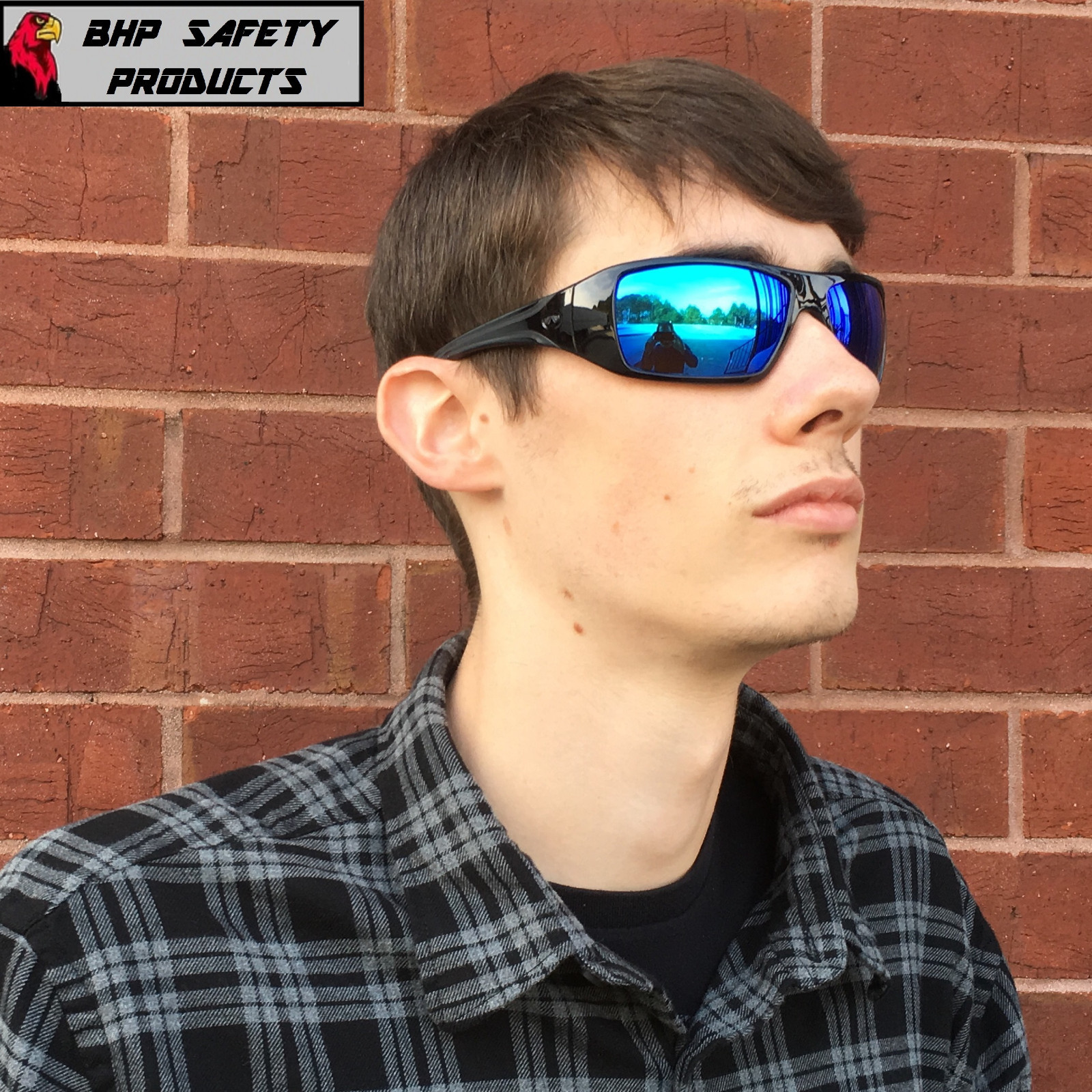 PYRAMEX GOLIATH SAFETY GLASSES BLACK W/ ICE BLUE MIRROR LENS SUNGLASSES SB5665D