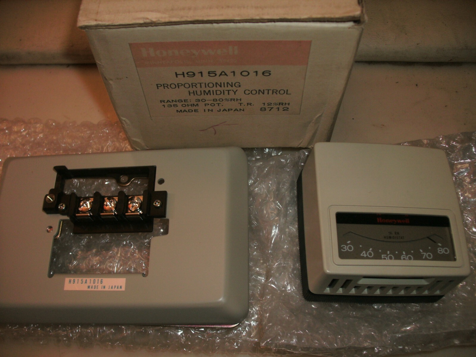 HONEYWELL H915A1016 PROPORTIONING HUMIDITY CONTROL 30-80%RH 135 OHM POT