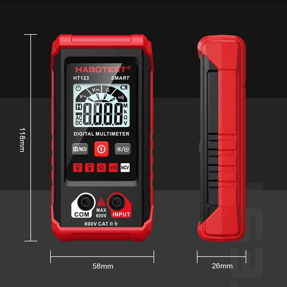 HABOTEST HT123 Digital Smart Multimeter Auto Range AC/DC Voltage NCV Tester