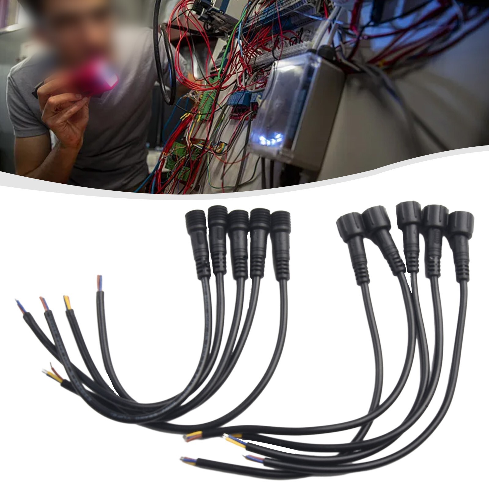 5 Pairs IP65 Waterproof 2/3-Pin 22AWG Wire LED Male and Female Cable Connector