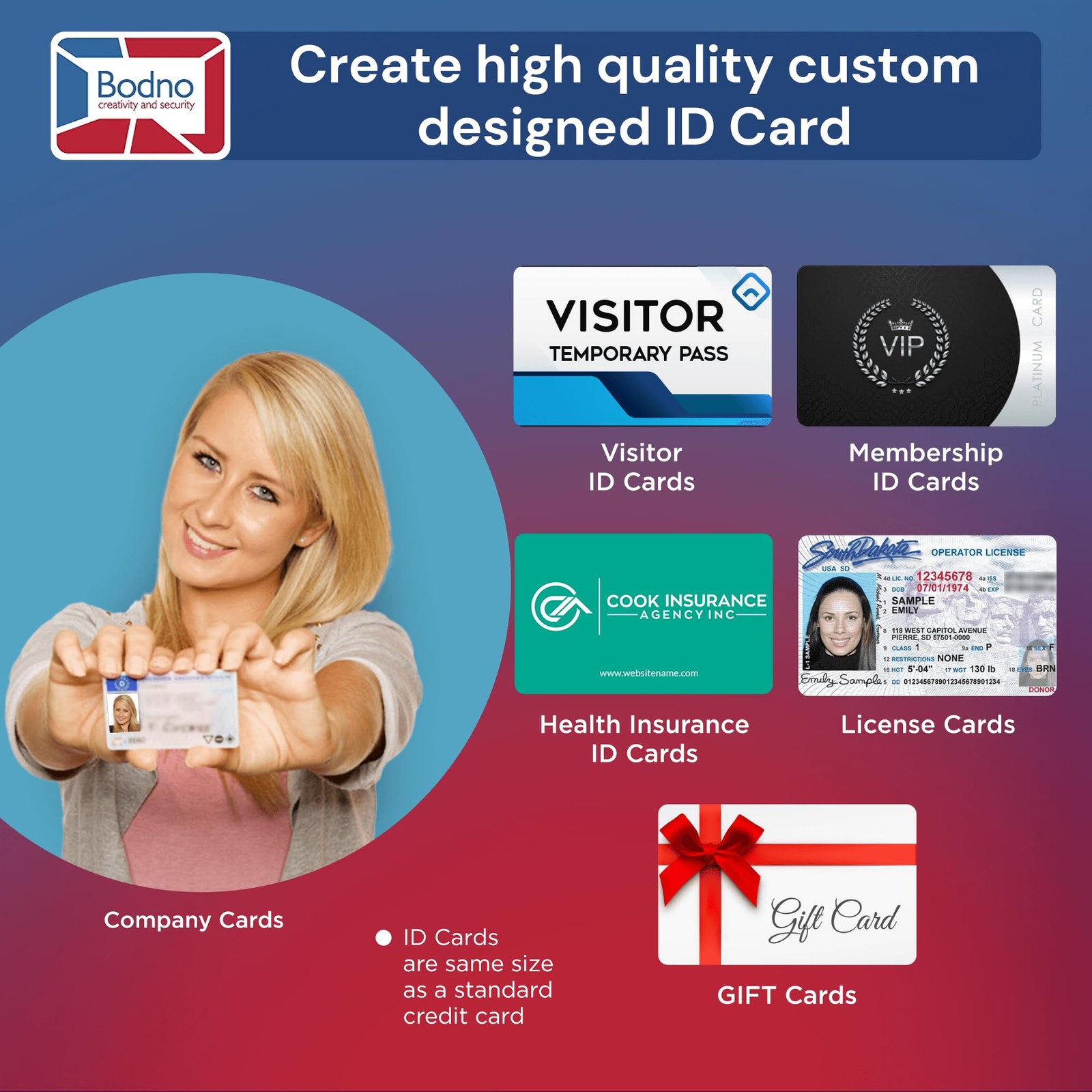 Bodno Evolis Zenius Single Sided ID Card Printer Complete Supplies Package Bronz