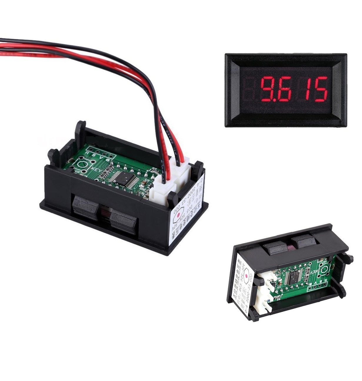 Red LED 5 Digit DC 0-4.3000-3​3.000V Digital Voltmeter Voltage Meter Car Panel