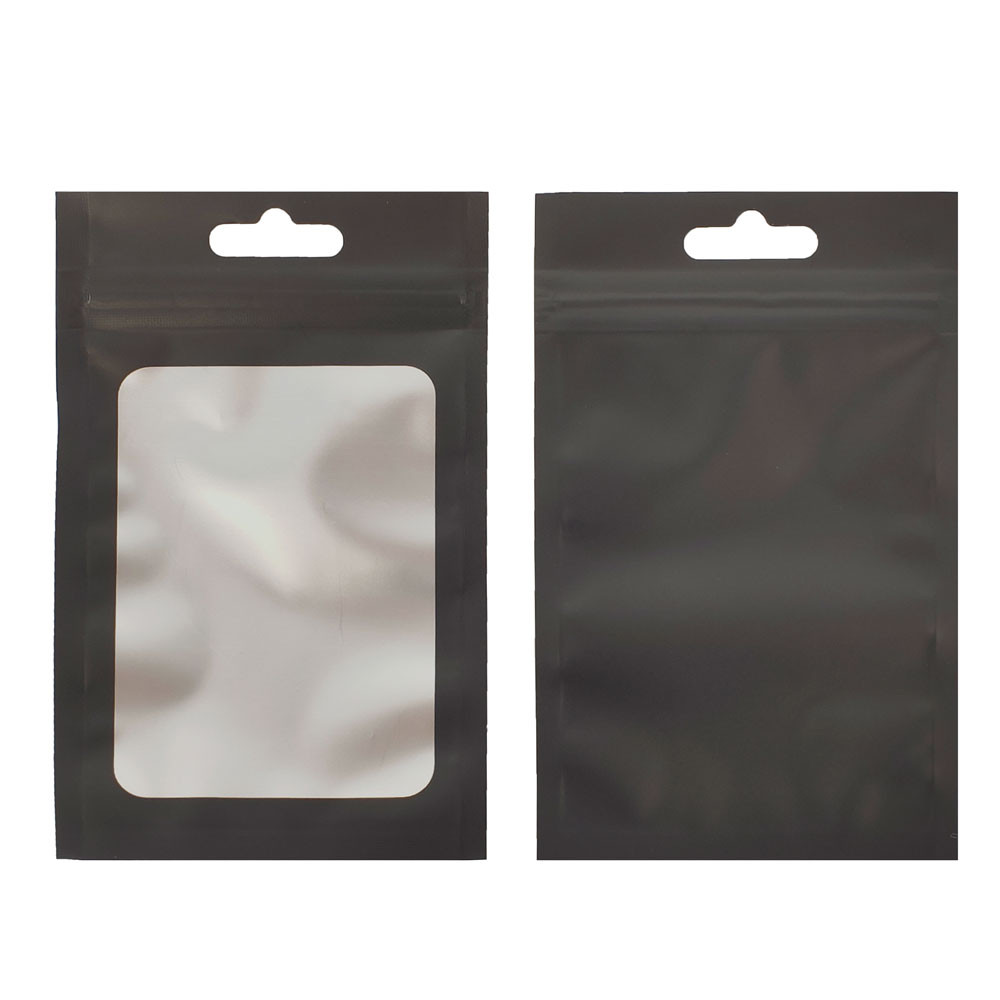 100 Matte Clear & Colored Mylar Foil Flat Reclosable Zip Snack Hang Hole Bags