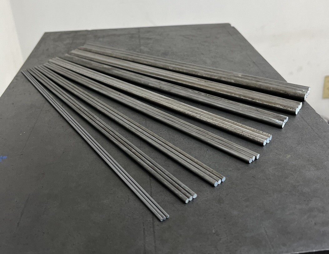 12L14 Steel Round Bar Stock Assortment – 24 Small Diameter Rods – CNC Lathe