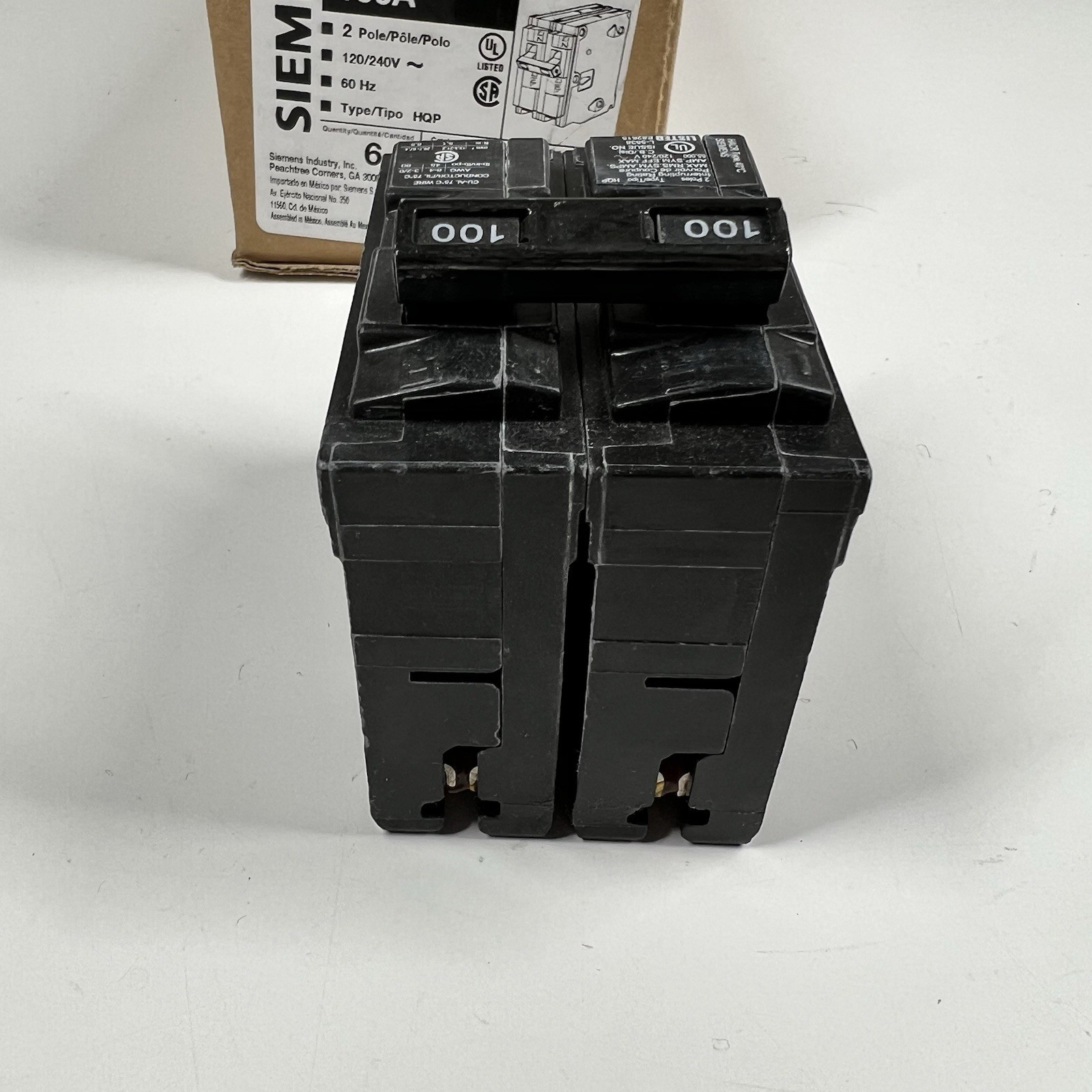 (1) Siemens Q2100HH 100 Amp, 2 Pole, 120/240VAC Bolt-On Circuit Breaker New