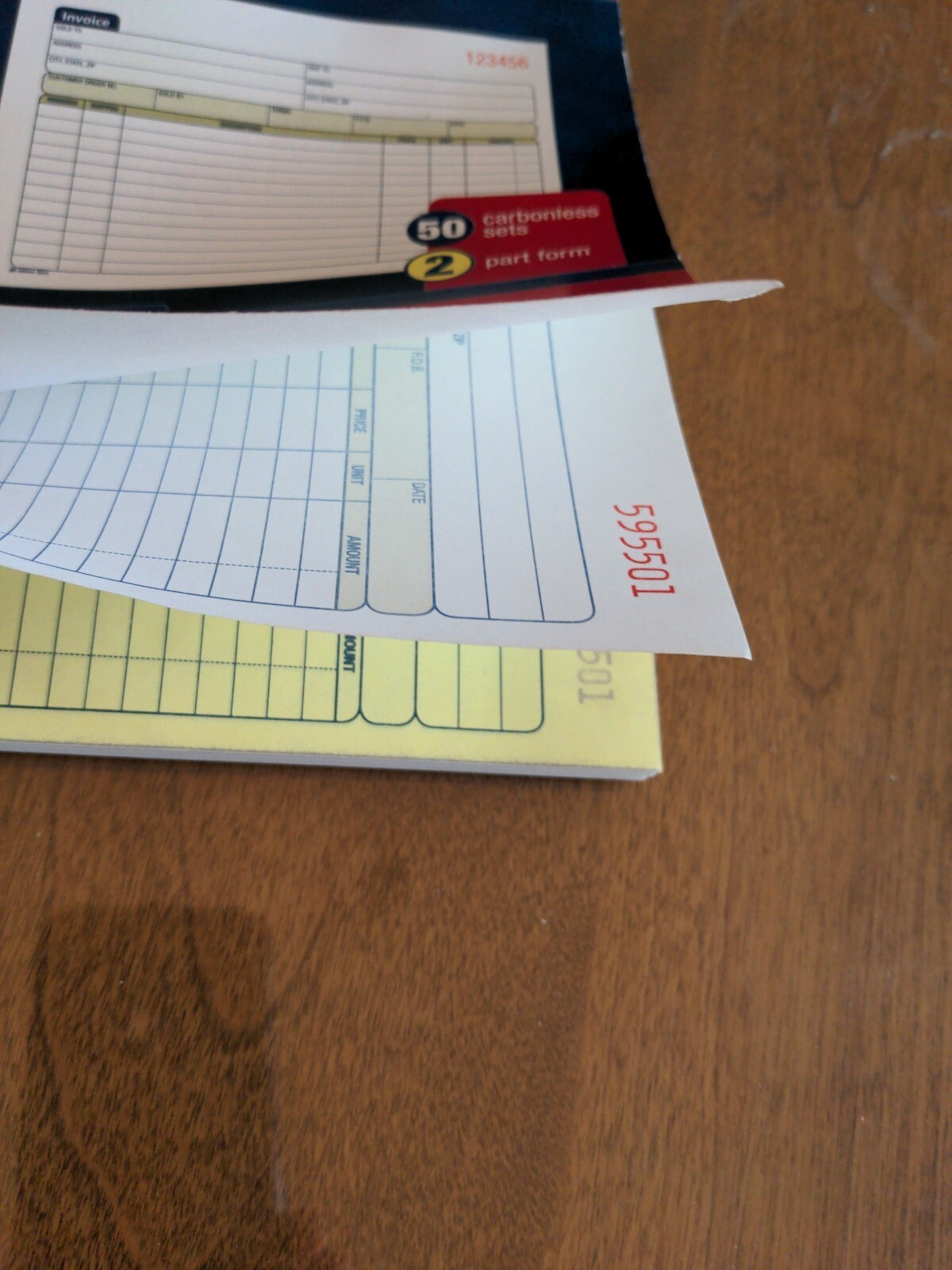 Adams Invoice Carbonless Sets, Lot Of 2, Conescutively Numbered