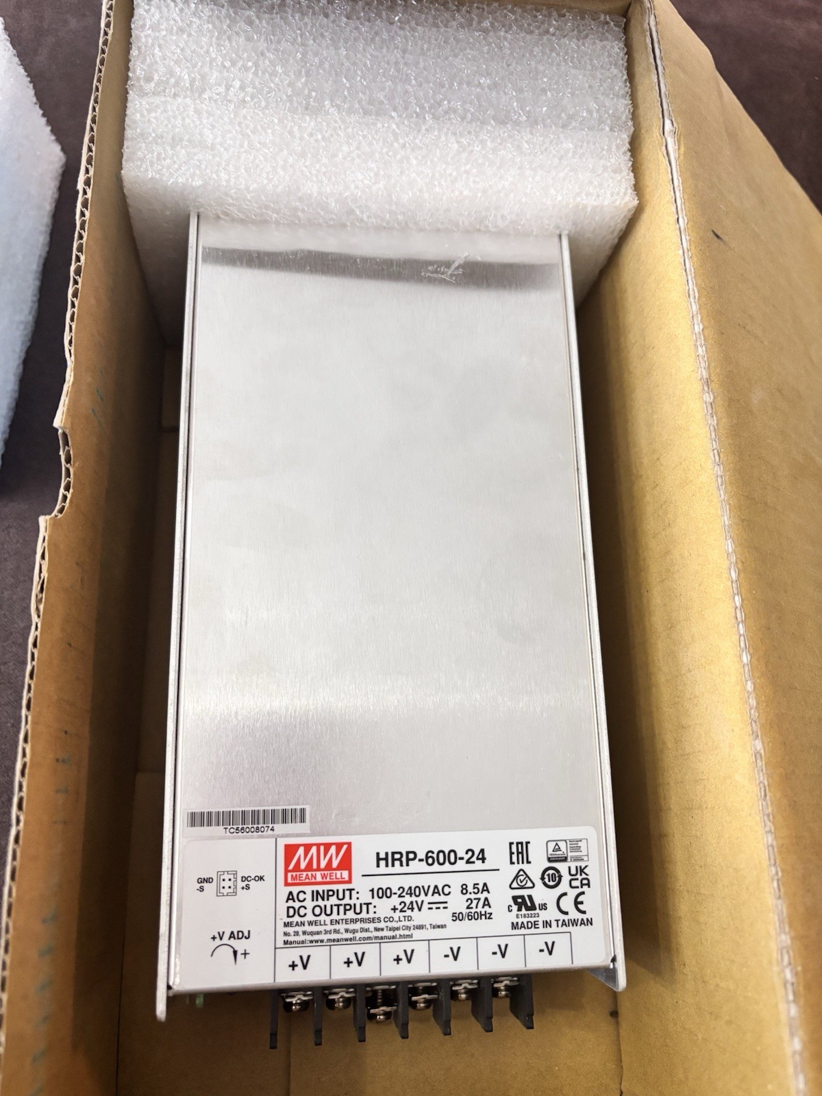 MEAN WELL HRP-600-24 HRP Series 600W 24V 27A Enclosed Switching Power Supply