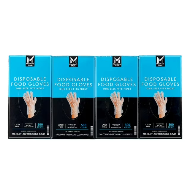 Member’s Mark Disposable Food Gloves, 500 ct., 4 pk -Free Delivery