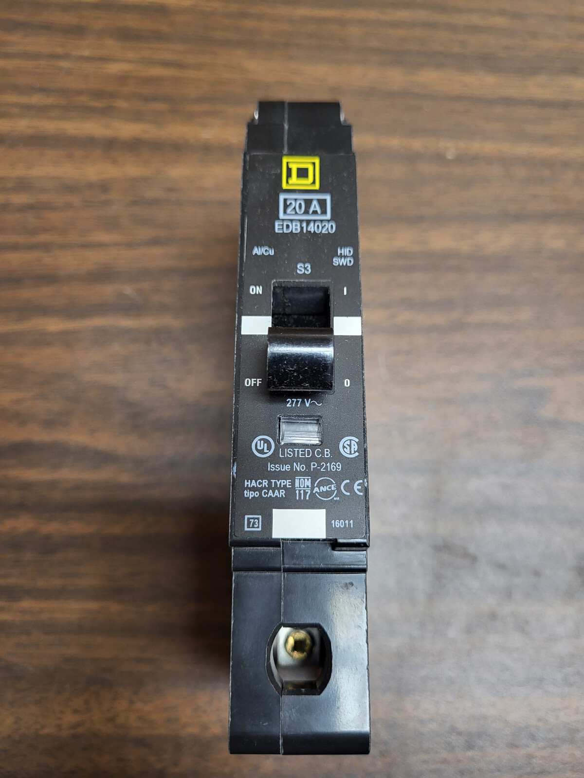 Square D EDB14020 20 Amp, 277 Volt, 1 Pole, Circuit Breaker