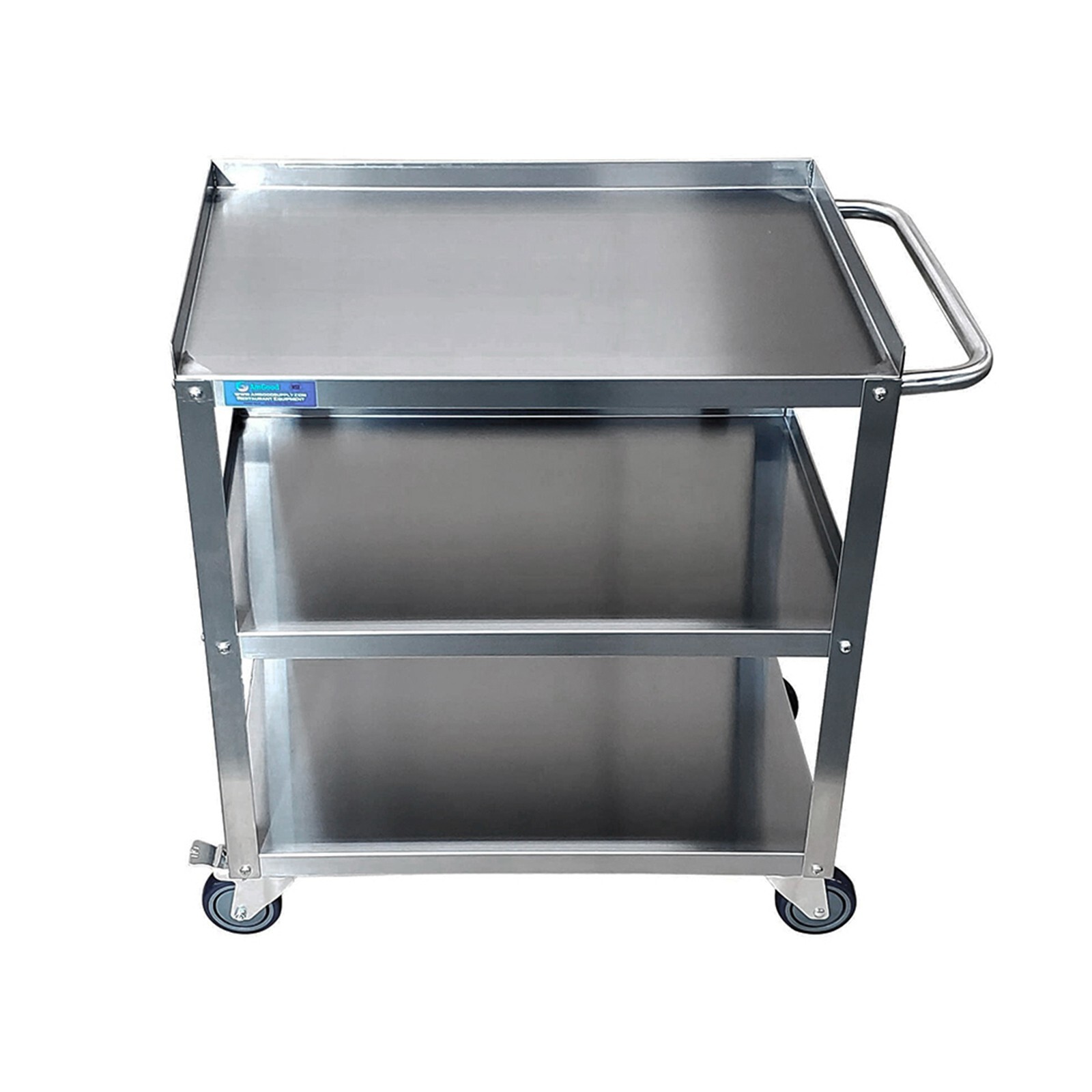 15 in. x 24 in. x 33 in. Stainless Steel 3-Shelf Utility Cart