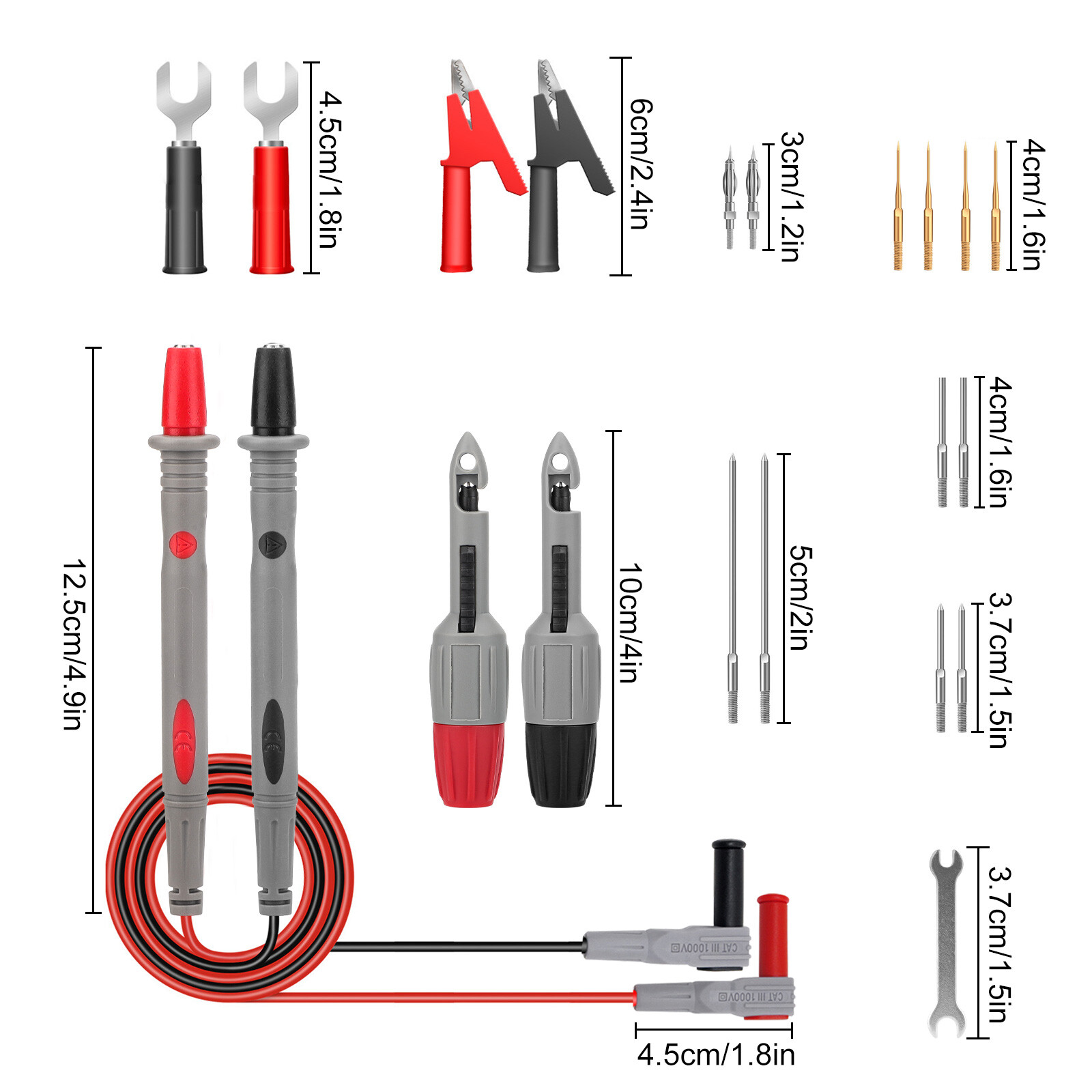 5Pcs Stackable Banana to Banana Plug Test Lead Soft Wire Cable for Multimeter