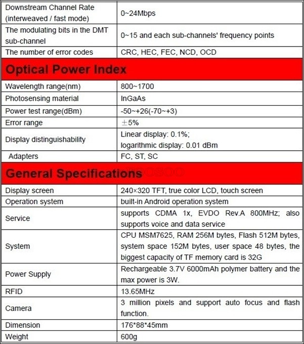 NEW ST307 Industrial PDA = Android Smart Phone +Xdsl Tester+ Optical Power Me ks
