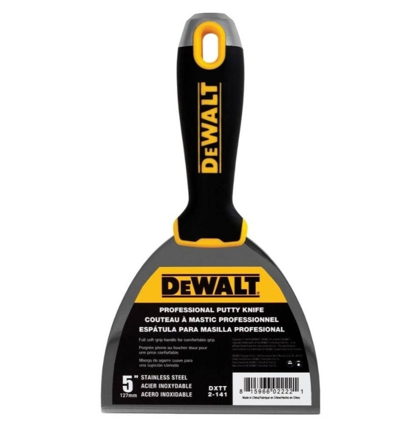 DEWALT 5″ Stainless Steel Joint Knife w/ Soft Grip Handle | DXTT-7-141