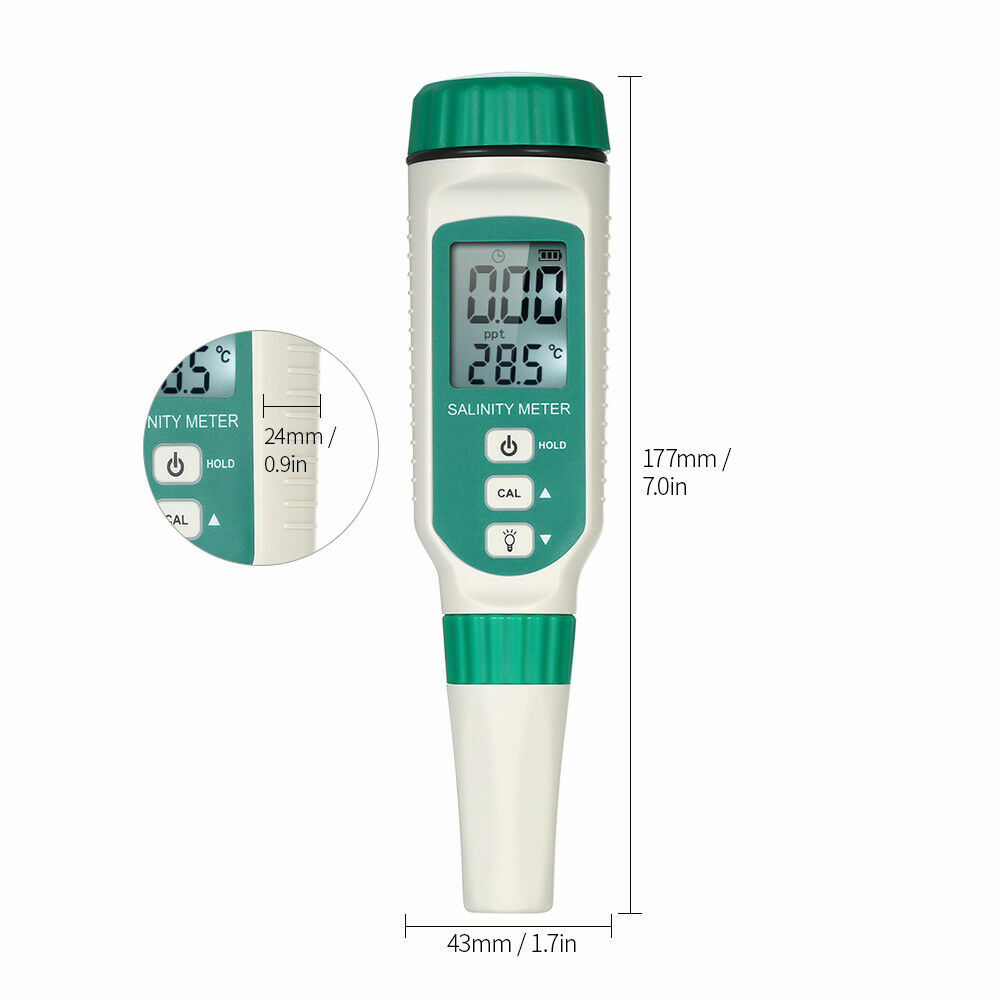 LCD Digital Salinity Meter Salinity Refractometer Tester for Aquarium Water W8U4