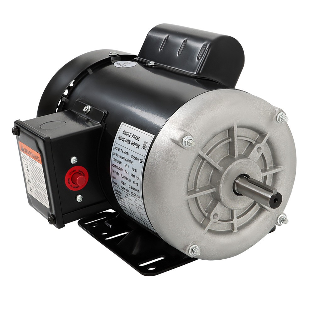 Farm Duty Single Phase Motor 1 HP 1750RPM 115V/230V 56 Frame 13.6/6.8A CW/CCW