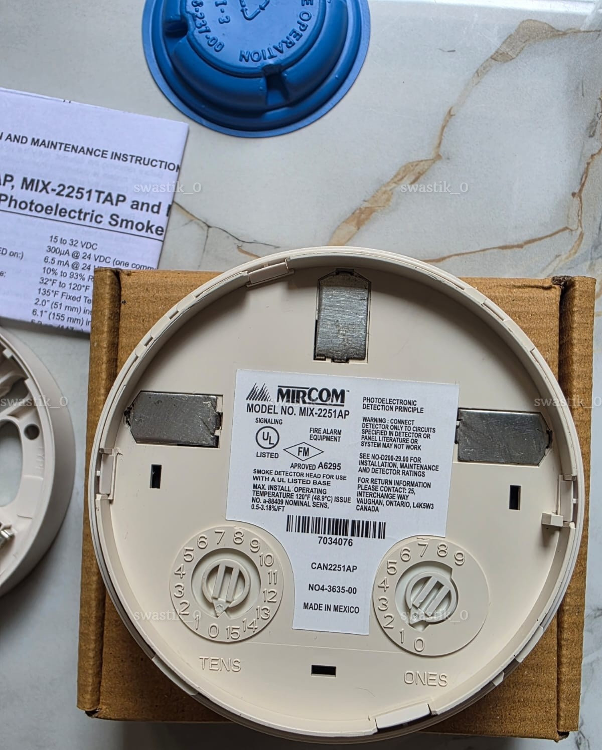 MIX 2251 AP Mircom Smoke Detector Head Only