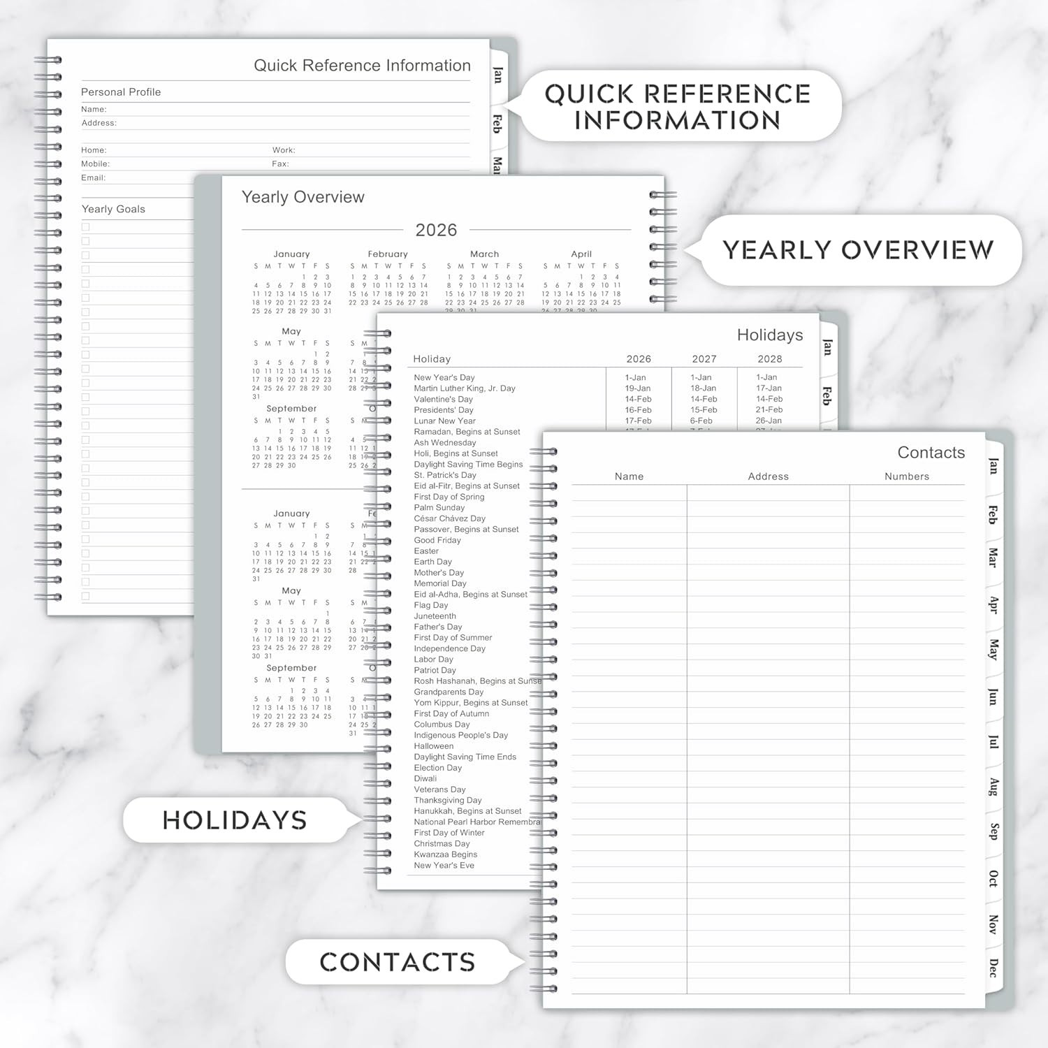 2026 Planner – January 2026 – December 2026, 9″ x 11″ Weekly Monthly Planner …