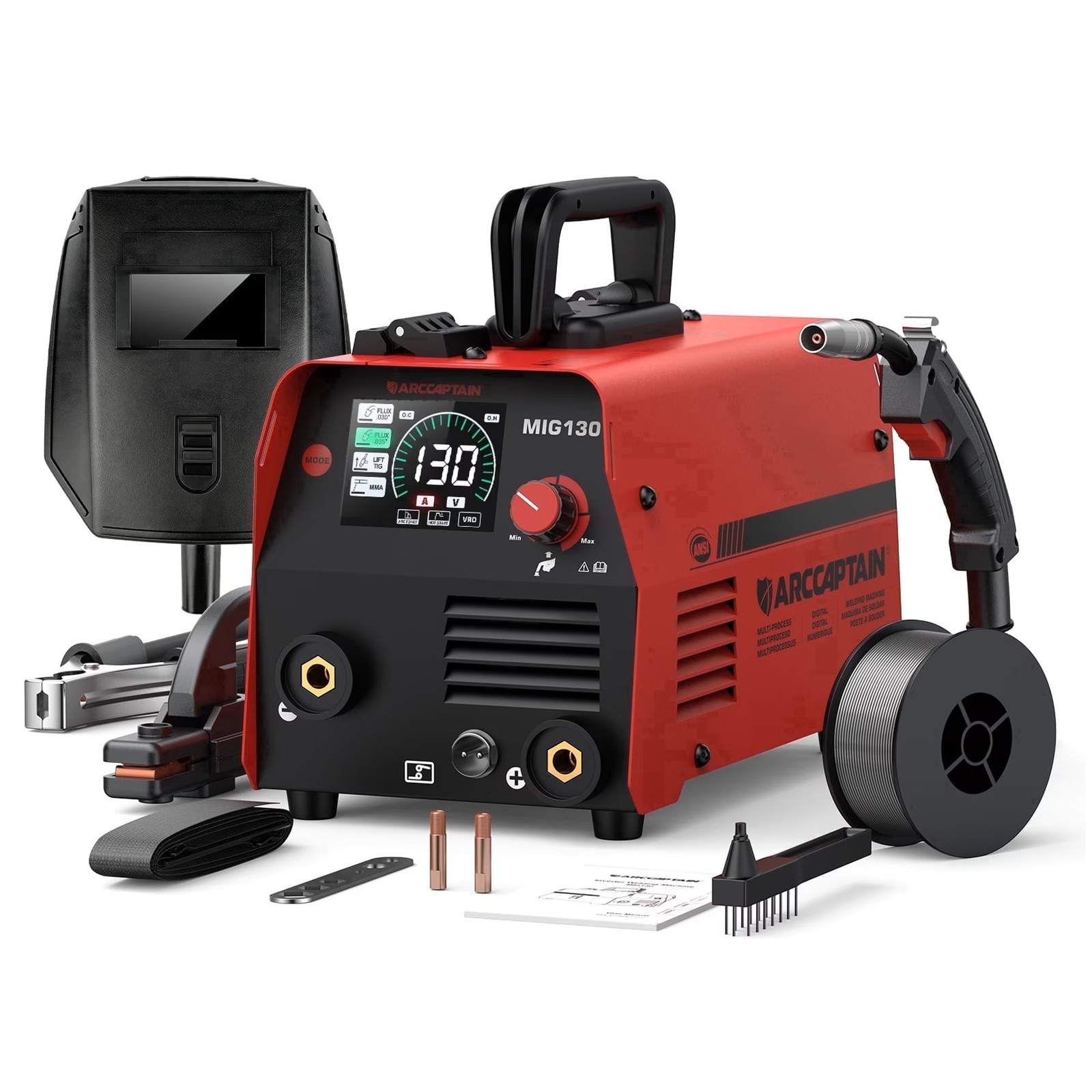 ARCCAPTAIN 130A 3IN1 Gasless MIG Lift TIG Stick Welder DIY Home Welding Machine