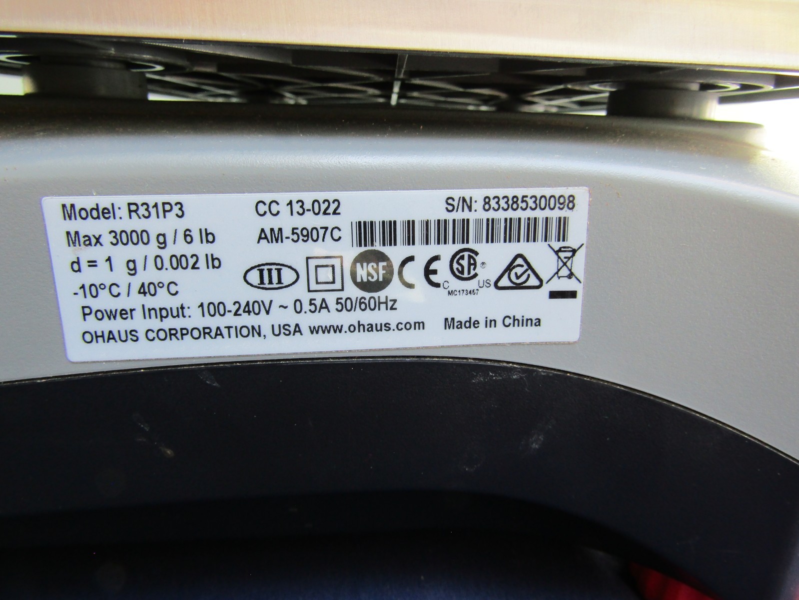 Ohaus Ranger 3000 R31P3 Compact Bench Scale max 1500g/3lb GUARANTEED