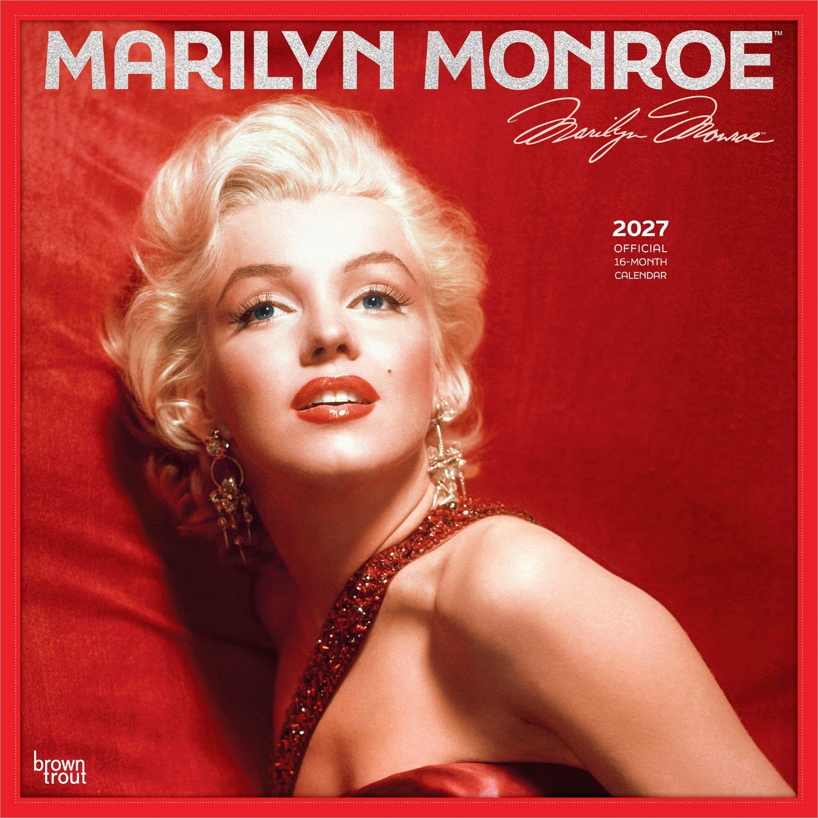 Marilyn Monroe OFFICIAL 2027 12×24″ (Hanging) Wall Calendar | Foil Stamped Cover