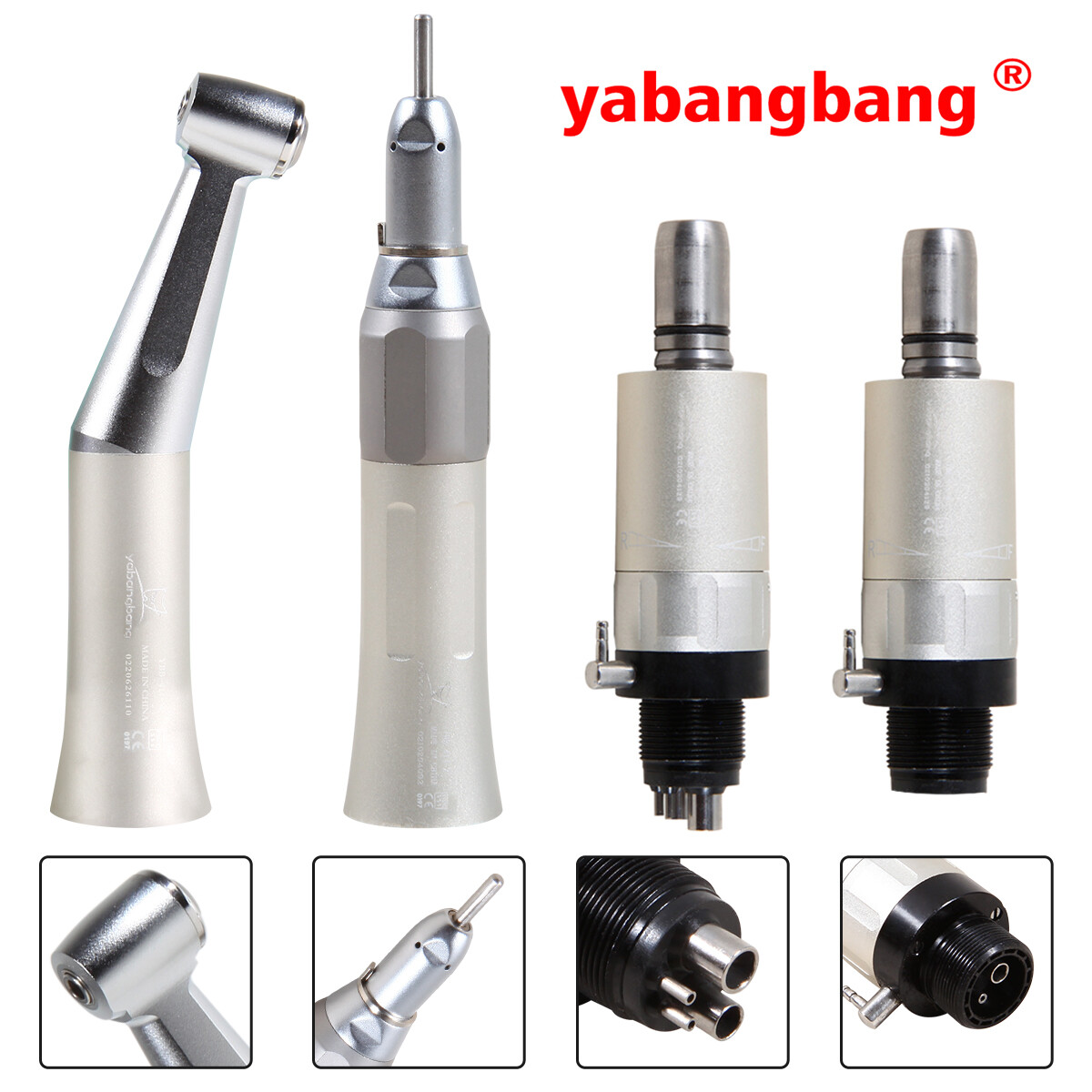 FG1.6mm/CA2.35mm Dental Low Speed Handpiece Contra Angle Straight 2/4HOLE Motor