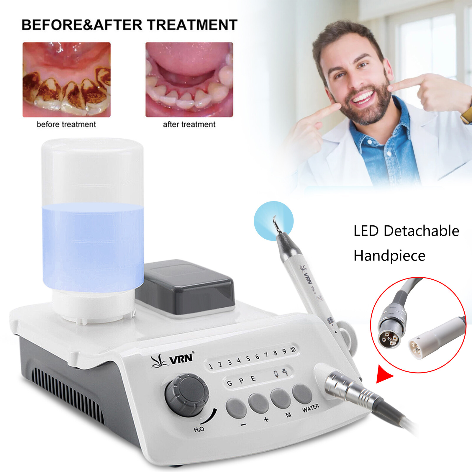 VRN Dental Ultrasonic Scaler with LED handpiece / Air Scaler 2Hole / 4Hole