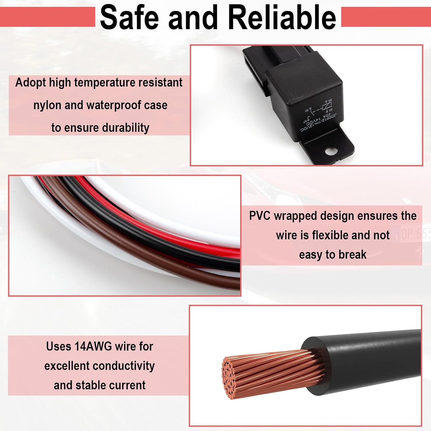 2 PCS Electric Fan Relay Kit, Dual Electric Fan Relay Kit, 185 Degree on 175 The