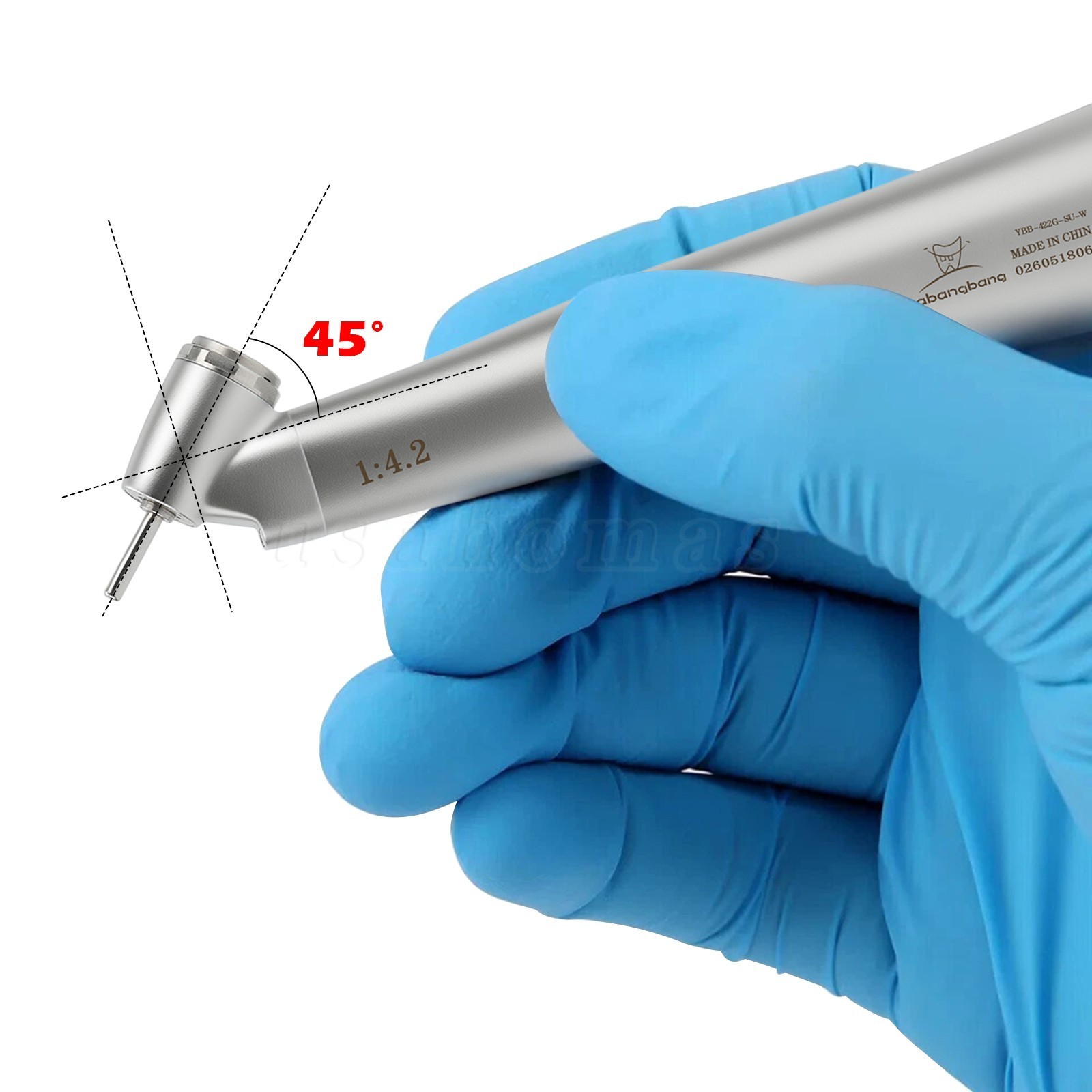 2* Yabangbang Dental 1:4.2 45° LED Handpiece Internal 4 Spray E-Type Connector