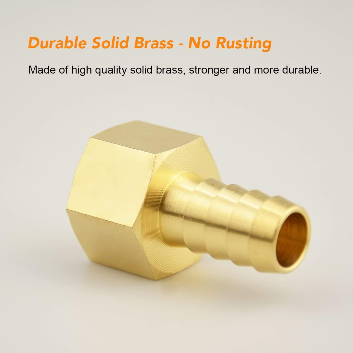 1/2 Inch Hose Barb to 1/2 Inch NPT Female Thread Fitting, Brass Quick Connector