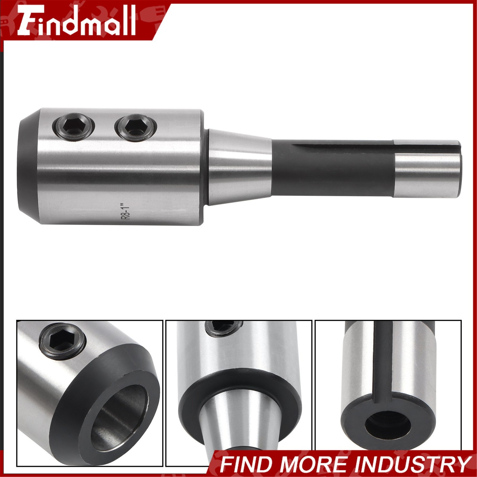 Findmall 1 Inch High Precision R8 End Mill Adapter Holder Milling Cutter Tool