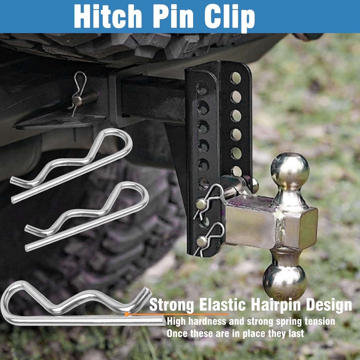 16 Pcs Heavy Duty Cotter Pins,Hitch Pins Clip R Clips Spring Retaining Wire Hair