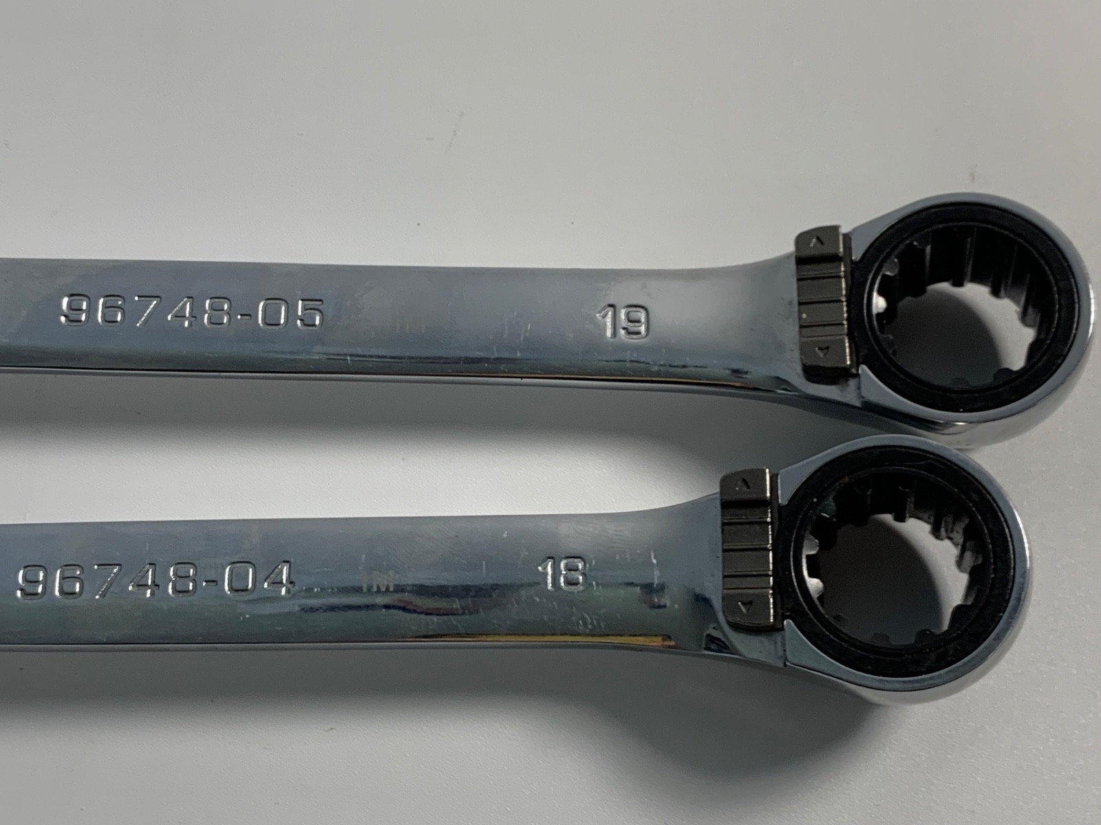 (2) STEELMAN PRO Double Box Reversible Ratcheting Wrench 17mmx19mm, 16mmx18mm