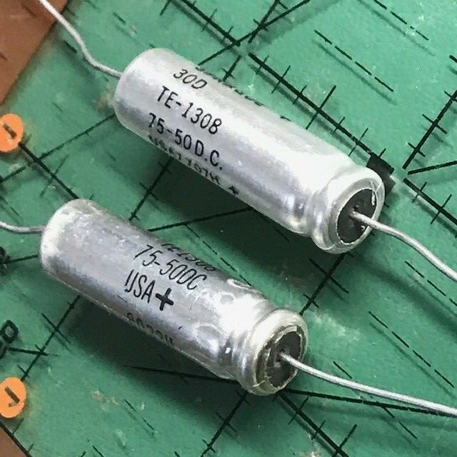 75uF 50v Sprague Axial Electrolytic Capacitor TE1308 30D -10%+75% 105’c 5pcs