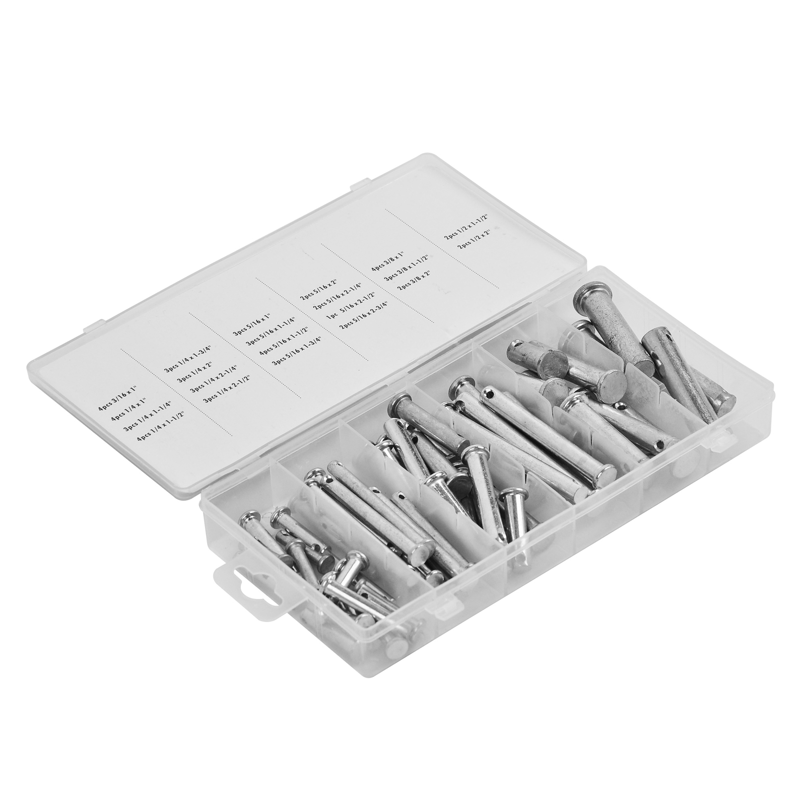 Universal 60 Pieces Clevis Pin Assortment 3/32 in,1/8 in and 5/32in Pin Hole