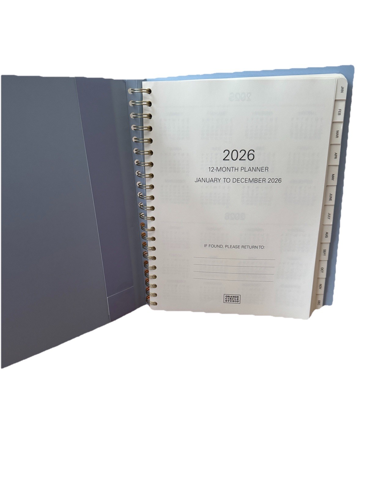 2026 Planner Orange Circle Studio 12 Months Planner Jan-Dec 2026 11×9” X- Large