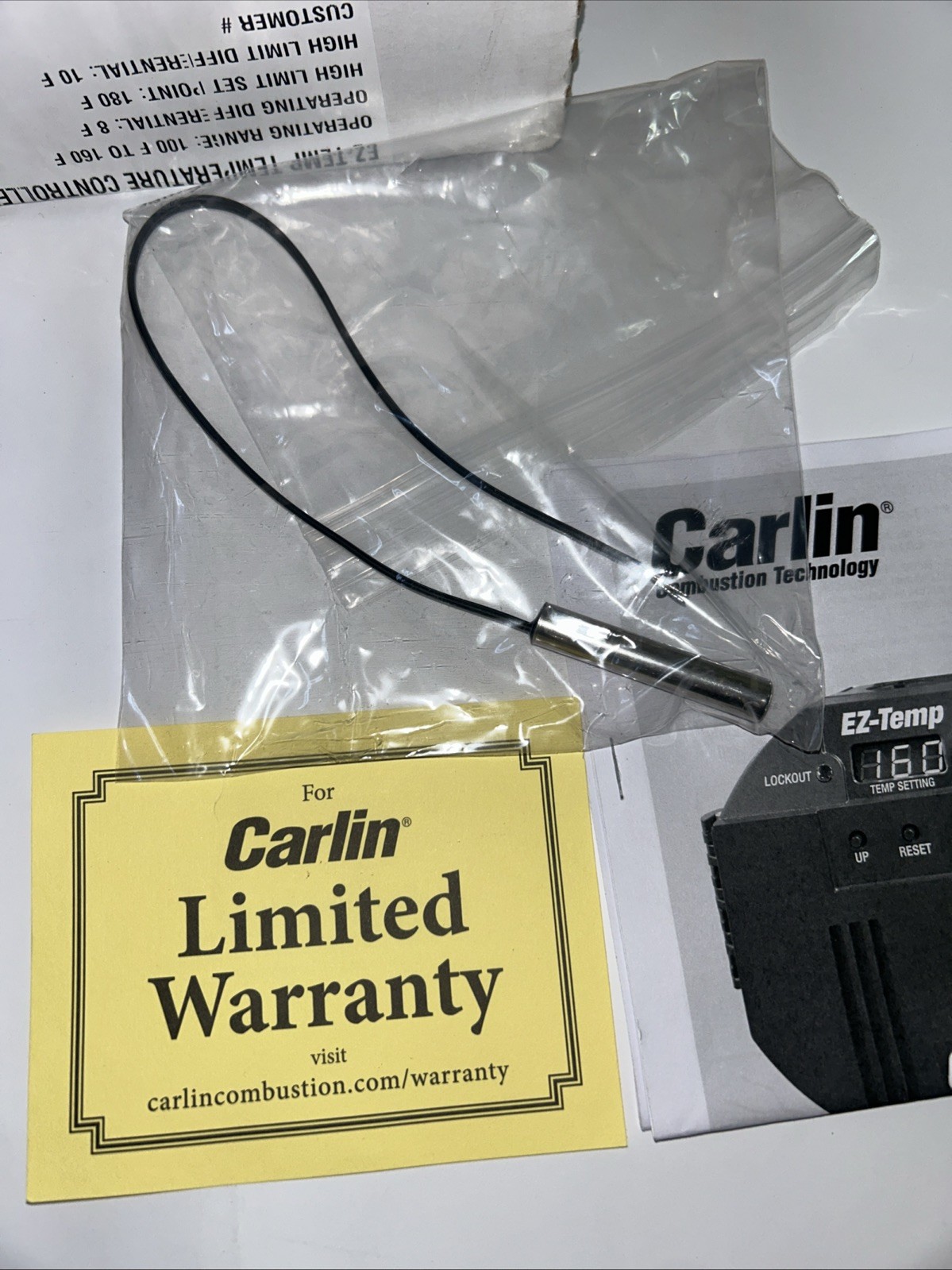 CARLIN 90000B2S Bock Residential Temperature Range Service Pak – Dual limit