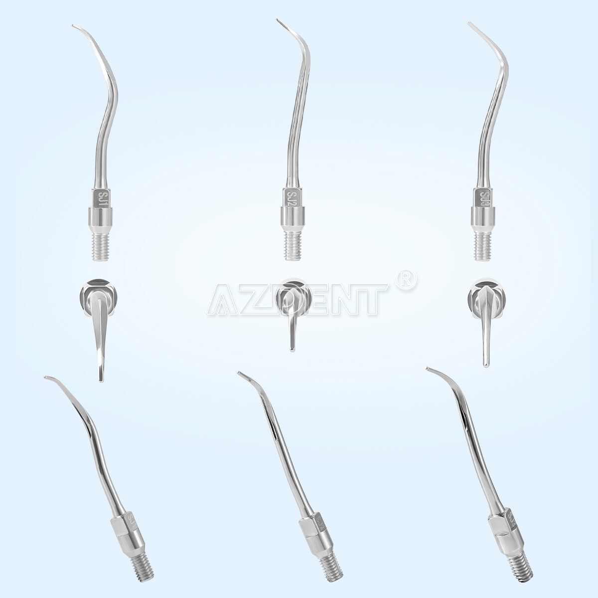 AZDENT Dental Ultrasonic Air Scaler Handpiece 4 Hole + 3pcs Tips