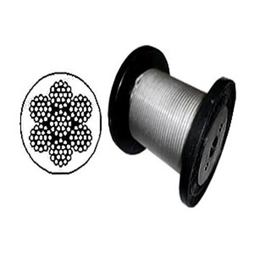 Vinyl Coated Stainless Steel Cable 304 Wire Rope 7×7, Clear, 1/16″ – 3/32″