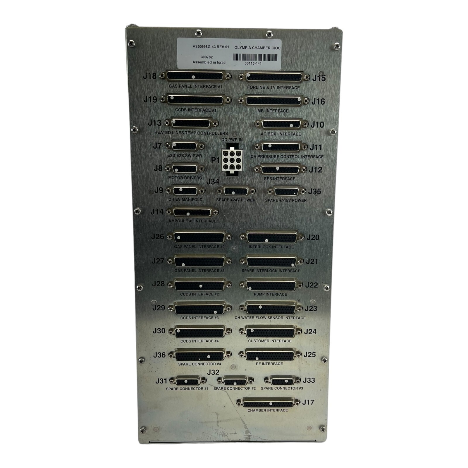 APPLIED MATERIALS OLYMPIA CHAMBER CIOC AS00998G-43 REV 01